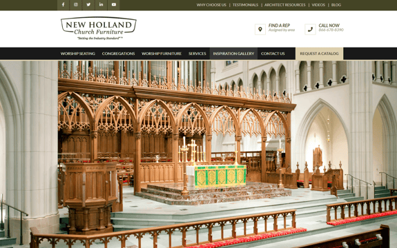 EZMarketing Constructs New Website Design for New Holland Church Furniture