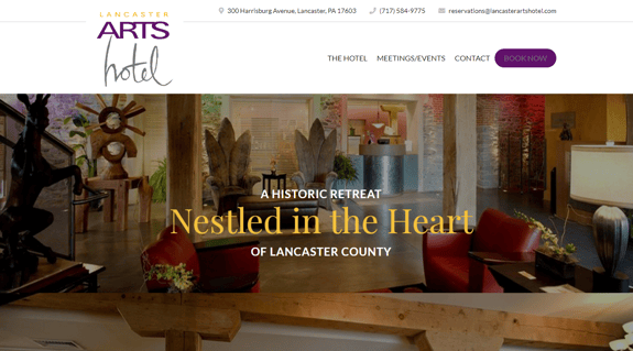 EZMarketing Builds New Website for Lancaster Arts Hotel