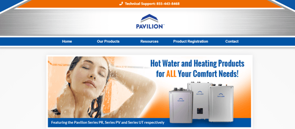 EZMarketing Constructs Website for the Pavilion Tankless