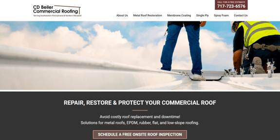 EZMarketing Designs & Develops New Website for CD Beiler Commercial Roofing
