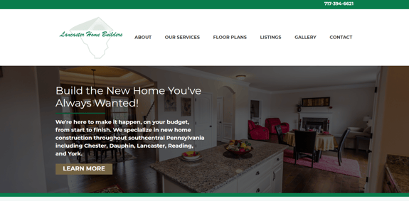 EZMarketing Designs & Develops New Website for Lancaster Home Builders