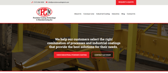 EZMarketing Develops New Website for Precision Coating Technology & Manufacturing Inc.